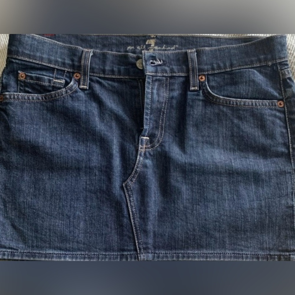 Seven7 For all Mankind. Dark Denim Mini Skirt! Very Cool 28!!! Rare!
